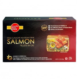 Golden Prize Wild Caught Alaksan Pink Salmon Fillets In Oil  Box  115 grams